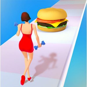 Muscle Girl Calorie Run Arcade Game
