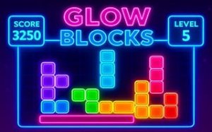 Neon Tile Stacking Puzzle